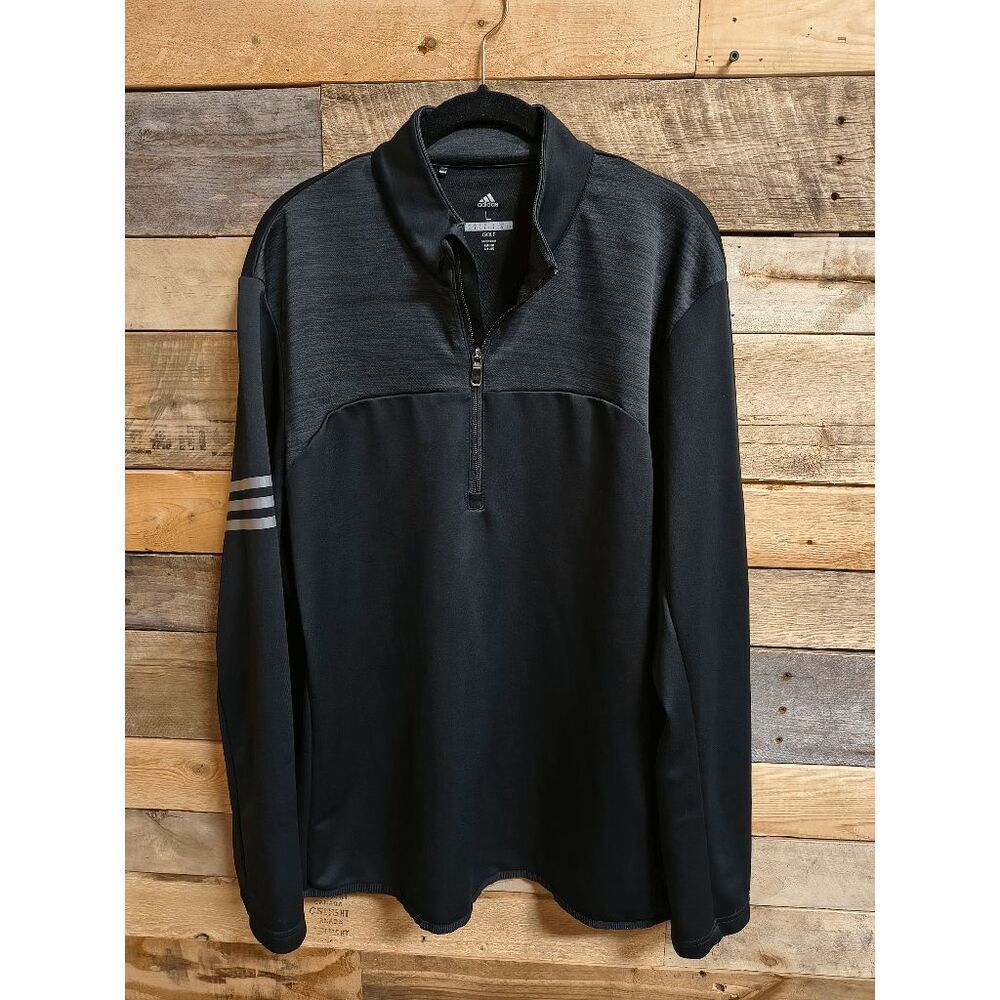 Adidas Golf Men's L Black Quarter Zip Pullover Windbreaker